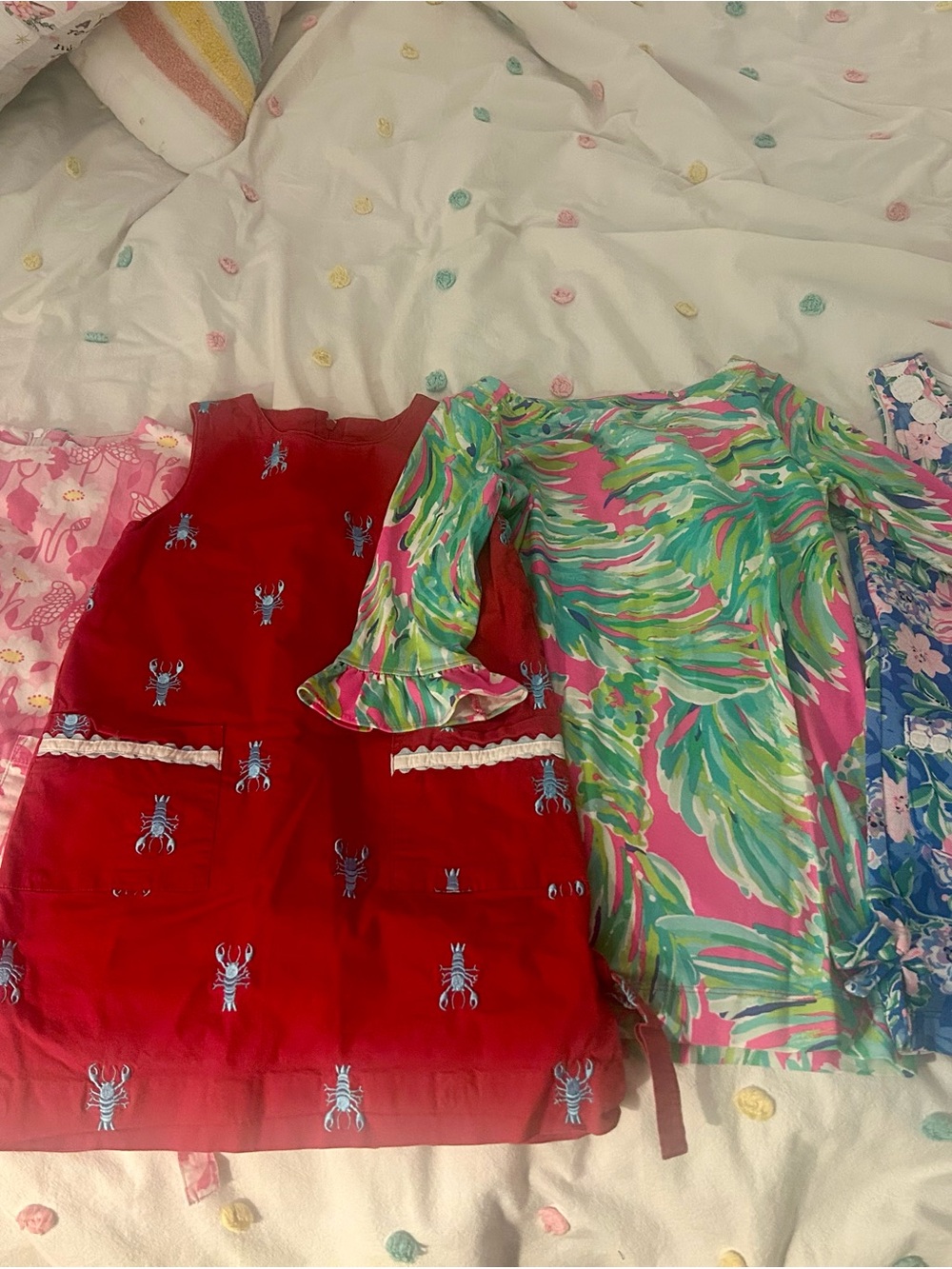 Lilly Pulitzer Pink Green Multi-Color Leaf Print Dress